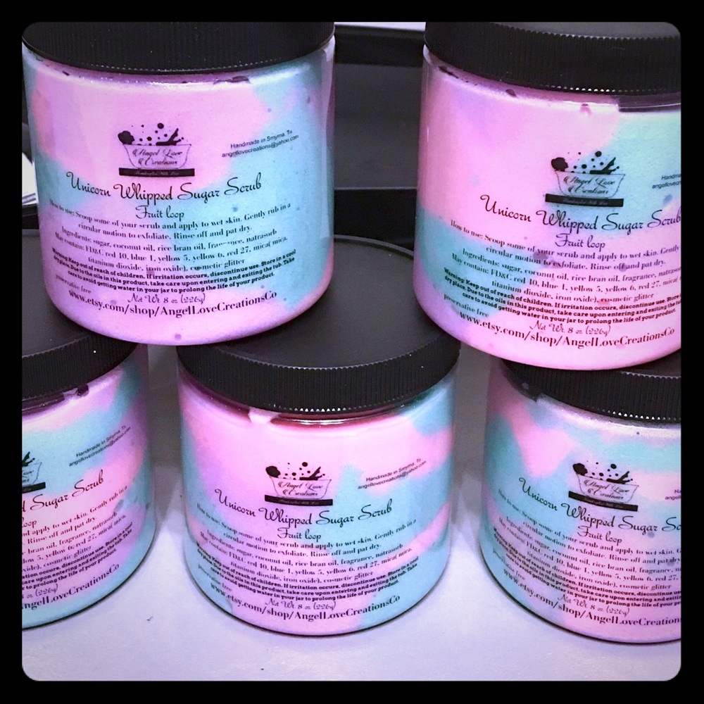Homemade whipped sugar scrub UNICORN LIFE!!!!